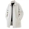 Cortavientos de longitud media talla grande para hombre, nuevo abrigo casual americano de primavera y otoño, abrigo holgado para personas con sobrepeso, talla extra grande