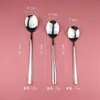 Aço Inoxidável 304 Colher para Comida Ocidental Engrossada Colher para Adultos Colher para Crianças Colher de Ponto de Fábrica Escolar Colher Redonda Colher