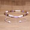Pulsera Trenzada de Cuentas de Amatista y Turquesa Blanca 2*4 Exquisita Pulsera de Moda Pulsera Ajustable de Piedra Natural