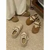 Pacote Completo de Sapatos Birkenstock 2026 Novo Modelo Bico Redondo Salto Escondido Sapatos Baixos Versáteis para o Dia a Dia Estilo Campus Francês para Meninas