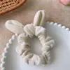 Lazo para el pelo de terciopelo con orejas de conejo, anudado a mano, para coleta, diadema para niñas, dulce, versátil, para Otoño e Invierno