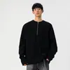 Moletom da Marca Americana Retro Tendência para Homens no Outono e Inverno Novo Solto Meio Zíper Casual Manga Longa Camiseta Base para Homens