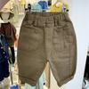 Pantalones largos de otoño para niños de estilo coreano para niños y niñas, holgados y sencillos con bolsillos grandes, pantalones casuales lavados 3 Transfronterizos