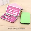 Conjunto de Ferramentas para Manicure 7 Peças Atacado Doméstico Portátil Cortador de Unhas de Manicure Conjunto de Cortadores de Unhas Impresso