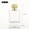Frasco de Perfume de Vidro Transparente com Listras Verticais, Frasco Cosmético Elegante com Tampa de Encaixe, Frasco Spray de Perfume Espesso com Tampa