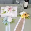 Decoración de Boda Flor en el Respaldo de la Silla Caja de Regalo con Flores Decoración Flor Única Flor Múltiples Usos Decoración de Ventana del Hogar Flor para Espejo Retrovisor de Coche de Boda Atado de Flores