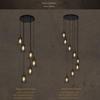 Lustre de escada LOFT estilo industrial retrô gaiola de ferro pendurado lâmpada país americano lâmpada de escada rotativa lustre longo