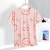 Camiseta Feminina de Manga Curta Ice Respirável Verão 2023 Fina Seda de Gelo Caimento Casual Top Roupas Esportes Gola Redonda Suéter