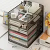 Organizador de arquivos sob a mesa, estante de chão multi-nível com rodas, armário de arquivo móvel para documentos e arquivos
