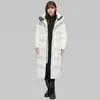 Chaqueta de Invierno Larga Gruesa con Capucha de Plumas Estilo Coreano Simple Casual Cálida Chaqueta Acolchada Ropa Exterior Unisex