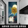 Pintura Decorativa Espessa para Sala de Estar Papel de Parede para Fundo de Sofá Autoadesivo Luxo Leve Fu Lu Shuang Quan Shi Lai Yun Zhuan Adesivo de Parede Mural
