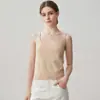 Chaleco interno de cachemira con lentejuelas de colores, cuello en U grande para mujer, cálido, sin mangas, versátil, tejido, casual, camisola de tirantes anchos