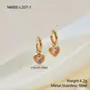 Pendientes de Acero Inoxidable Minimalistas con Forma de Corazón y Diamante Rosa para Mujer, Pendientes de Perla Versátiles y de Alta Gama al por Mayor