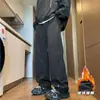 Pantalones Cargo para Hombre Invierno con forro polar Engrosados Cálidos con Cremallera Impermeables para Montañismo Pantalones Casuales Rectos Holgados Guapos
