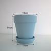 Vaso de cerâmica azul e vermelho para flores, suculentas para ambientes internos e externos, planta verde, vaso de cerâmica redondo para flores, argila respirável, vaso de cerâmica vermelha
