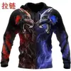 Suéter Riman de una pieza con cremallera, suéter de punto con estampado digital 3D, chaqueta cárdigan para Otoño/Invierno