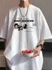 Camiseta Masculina Retro Americana de Manga Curta 2026 Nova Marca Tendência Verão Estilo Hong Kong Ins Solta Casual Meia-Manga Roupa Masculina
