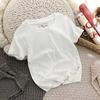 Camiseta de Manga Corta para Niños Ropa Infantil Algodón con Hilo Multicolor Camiseta Básica Tallas Mediana y Grande Casual de Verano para Niños Nueva Camiseta de Cuello Redondo