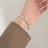 Pulsera Europea y Americana Transfronteriza Simple Trendy Acero de Titanio Chapado en Oro de 18K Cadena Plana de Serpiente Ins Simple Versátil Pulsera de Hueso de Serpiente para Mujer