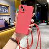 Funda Protectora Anticaídas para iPhone 16 Promax, Funda para Teléfono Móvil con Correa Diagonal de Silicona Líquida, Gama Alta Apple 15