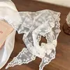 Lenço de Cabeça de Renda Floral Retrô Francês com Rede de Fio Lenço Triangular Doce Coreano Faixa de Cabeça Literária