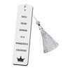 Novo Aço Inoxidável Frosted Bookmark Presente Deixa Pingente Dia do Professor Presente Laser Gravação Padrão