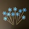 Decoração de bolo Frozen decoração Aisha flor plug-in de floco de neve cartão de bolo acrílico inserção decoração Anna