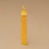 Pingente de borla com padrão Tang cravejado de diamantes, banhado a prata S925 na cor dourada, joias para pulseira e colar DIY em ouro antigo, acessórios DIY