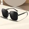 Gafas de sol cuadradas de montura grande con degradado estilo coreano para mujer, de moda en Instagram, para cara grande, adelgazantes, protección UV para hombre