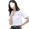 Camiseta Blanca de Manga Corta Bordada con Abeja de Dibujos Animados Transfronteriza para Mujer Verano 2024 Nuevo Diseño Moda Casual Top