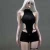 Body Feminino Slim Fit Primavera/Verão Sexy Tendência Novo Vazado Hot Girl 2025 Estilo Europeu e Americano Top Básico Gola Halter Roupa Íntima