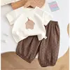 Conjunto de Verano para Niñas con Dibujos de Cachorros de Manga Corta Conjunto Casual para Salir para Bebés con Pantalones Retro de Lunares Anti-Mosquitos