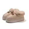 Pantuflas de algodón afelpado para pareja de invierno con talón para mujer, zapatos de algodón cálidos afelpados de suela gruesa para casa de otoño, botas de nieve de dibujos animados para hombre