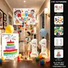 Cascata de Balões de Aniversário Menino Menina Festa Infantil Primeira Festa Aniversário Atmosfera Senso de Ritual Cenário Layout Decoração Tecido de Fundo