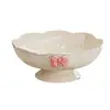 Plato de Frutas con Forma de Pétalo con Borde Plateado para Hogar Sala de Estar Mesa de Café Gran Capacidad Transparente Plato para Snacks Dulces Frutas Plato con Patas Altas Plato Drenante