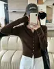 Cárdigan de punto grueso y único de dos piezas con cuello en V para mujer, nuevo estilo de otoño e invierno, top de manga larga, suave y acogedor