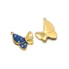 Moda Pingente Borboleta Gota de Óleo em Aço Inoxidável Pingente com Strass Acessórios para Joias DIY Colar Brinco Venda por Atacado Transfronteiriço