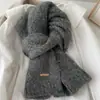 Novo Cachecol de Lã de Alpaca para Mulheres, Versão Coreana, Versátil, Quente, Atmosférico, Espessado para Outono e Inverno, Cachecol de Tricô Estilo Ins para Estudantes