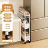 Estantería de Almacenamiento para Huecos de Cocina de Pie Multicapa Estilo Estrecho Carrito de Almacenamiento con Ruedas para Uso en Casa, Refrigerador, Baño, Artículos Varios, Carrito Pequeño