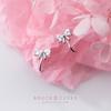 Clip para Oreja de Plata S925 para Mujer Estilo Coreano Moda Diamante Lazo Clip para Oreja Elegante Dulce Niña Joyería para Oreja de Mujer E6291