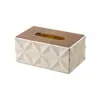 Caja de Pañuelos de Lujo Ligero Flor de Ciruelo con Tapa de Madera, Caja de Pañuelos Multifuncional para Mesa de Centro de Sala de Estar, Caja Cuadrada de Servilletas Estilo Simple de Gama Alta