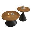 Mesa de centro extraíble de madera maciza de estilo francés, para apartamento pequeño, sala de estar, mesa auxiliar de estilo medio, mesa de té pequeña, mesa redonda moderna de tamaño simple