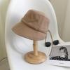 Sombrero de Mujer Primavera y Verano Ins Correa Trasera Color Sólido Moda Playa Combinable Protección Solar Sombra Sombrero de Pescador Delgado Sombrero de Cubeta
