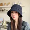Novo Chapéu de Pescador com Cordão Xadrez Outono/Inverno para Mulheres, Chapéu de Bacia Casual para Exterior, Chapéu de Tecido Quente da Moda para Viagem