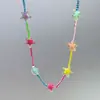 Colar Symphony Dopamine Star Feminino 2025 Estilo Quente Doce Cool Estilo Planeta Corrente de Clavícula com Contas Acessórios de Hot Girl