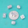 Cuentas de plata de ley S999 estilo chino retro, cuentas de elefante pequeño con seis caracteres, cuentas de transferencia de palabras reales, accesorios de cuerda manual para bricolaje