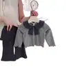 Conjunto de Dos Piezas para Niña: Top Rayado con Cuello de Muñeca y Pantalones de Campana, Nuevo Estilo Casual para Primavera/Otoño 2026, Atuendo Infantil