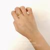 Anillo de Moda y Sencillo Estilo Cadena Cubana, Anillo Versátil Clásico de Acero de Titanio Chapado en Oro de 18K para Mujer