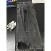 Jeans de trabajo de corte angulado deconstruido con bolsillos grandes estilo retro americano para hombre, pantalones de leñador lavados de alta gama, pantalones rectos holgados