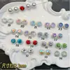 Anel retangular de zircônia grande com furo passante multicolorido, nova caixa mágica de diamante, acessórios de contas para pulseira e colar DIY, liga metálica com furo reto